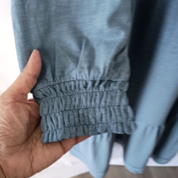 Denim & Co Canyon Retreat Linen Blend Midi Boot Dress XL Blue Western - Picture 5 of 7